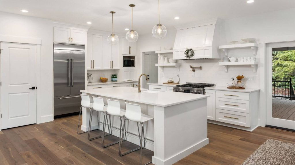 White Quartz Kitchen Countertop